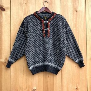 Volund Norway Wool Sweater Elbow Patches Sz Small